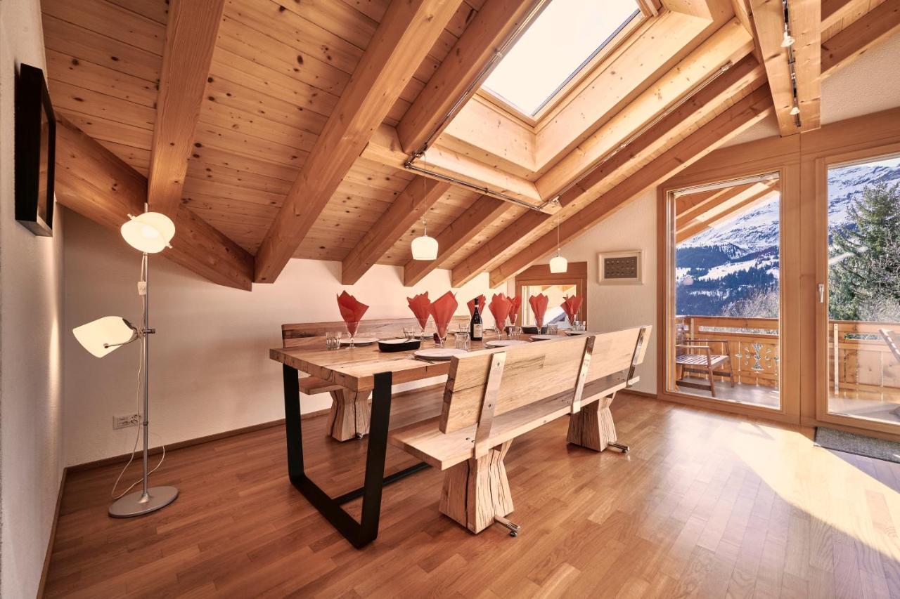 Chalet Bergfrieden Penthouse Wengen Esterno foto