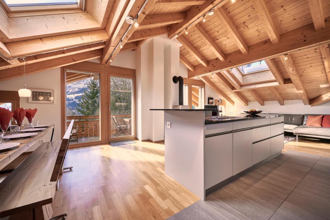 Chalet Bergfrieden Penthouse Wengen Esterno foto