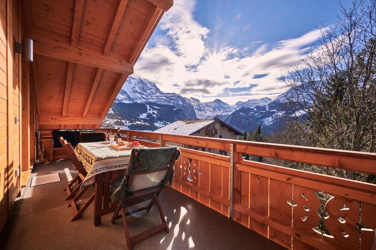 Chalet Bergfrieden Penthouse Wengen Esterno foto