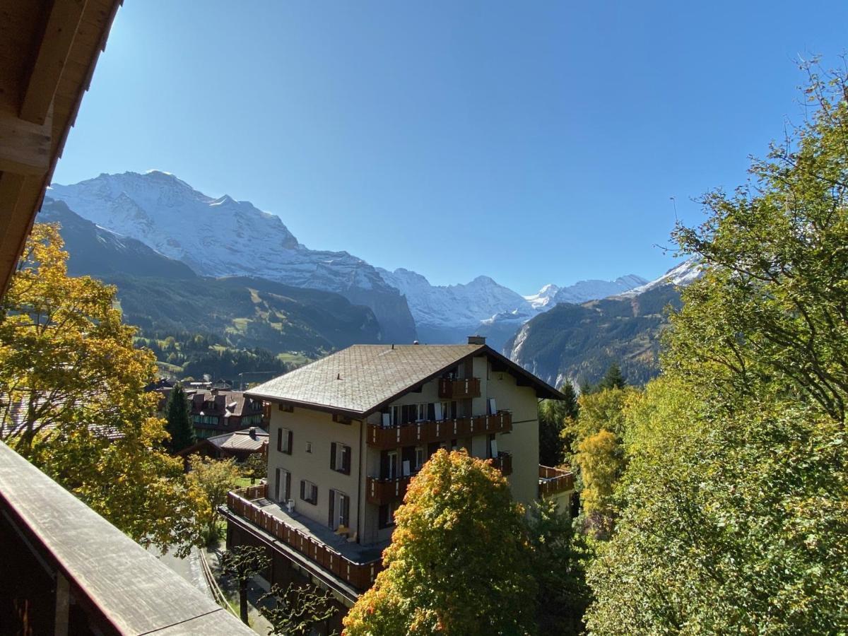 Chalet Bergfrieden Penthouse Wengen Esterno foto