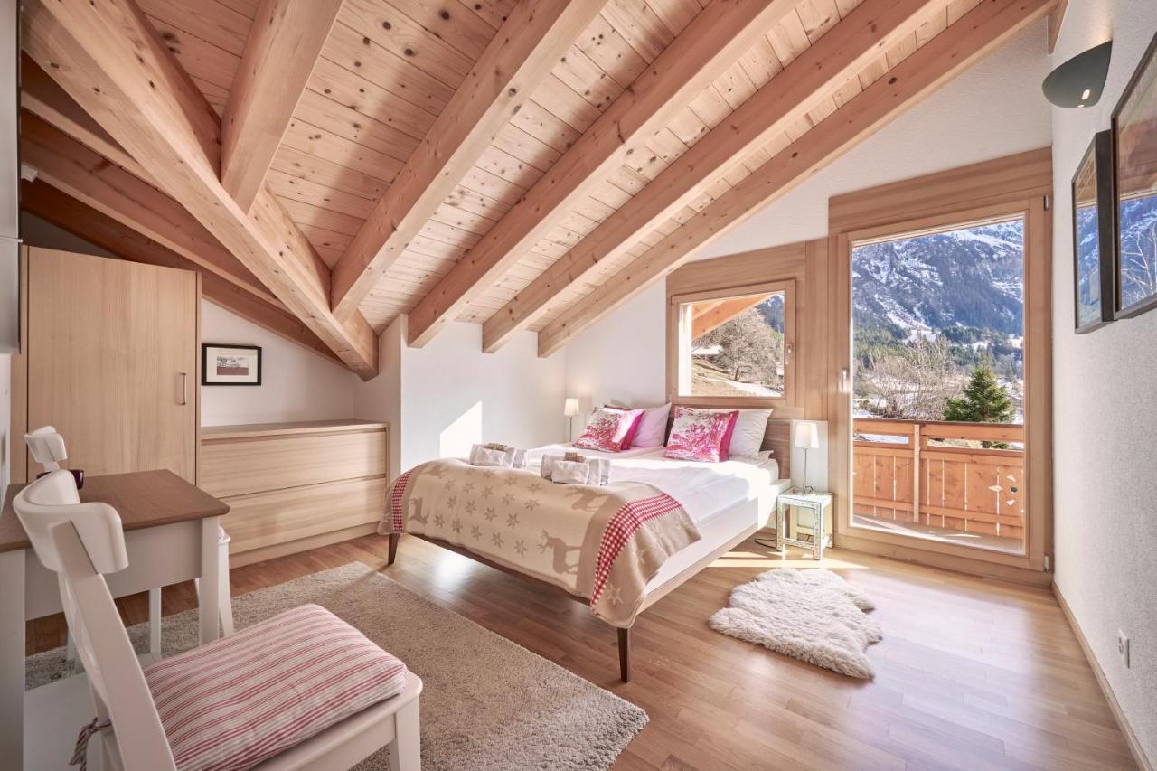 Chalet Bergfrieden Penthouse Wengen Esterno foto