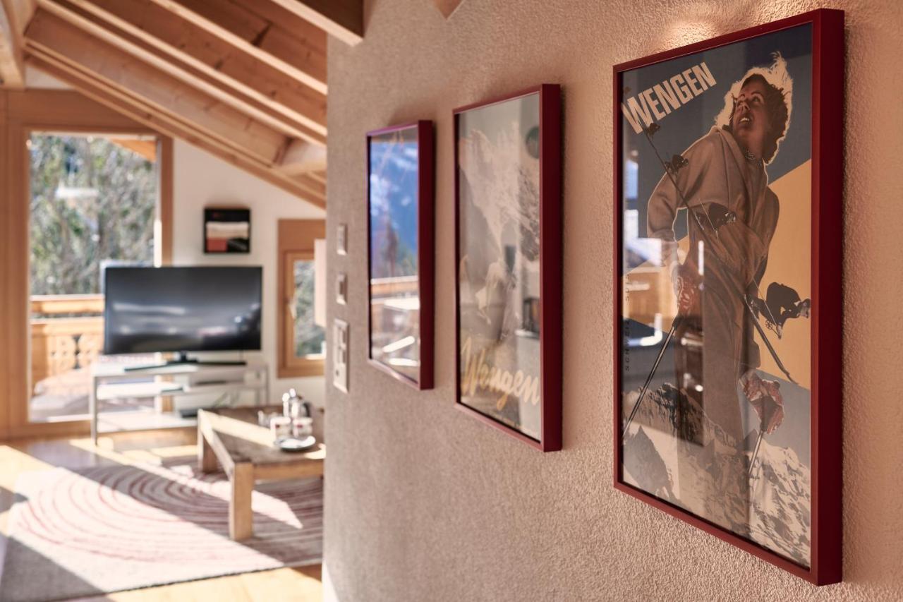 Chalet Bergfrieden Penthouse Wengen Esterno foto