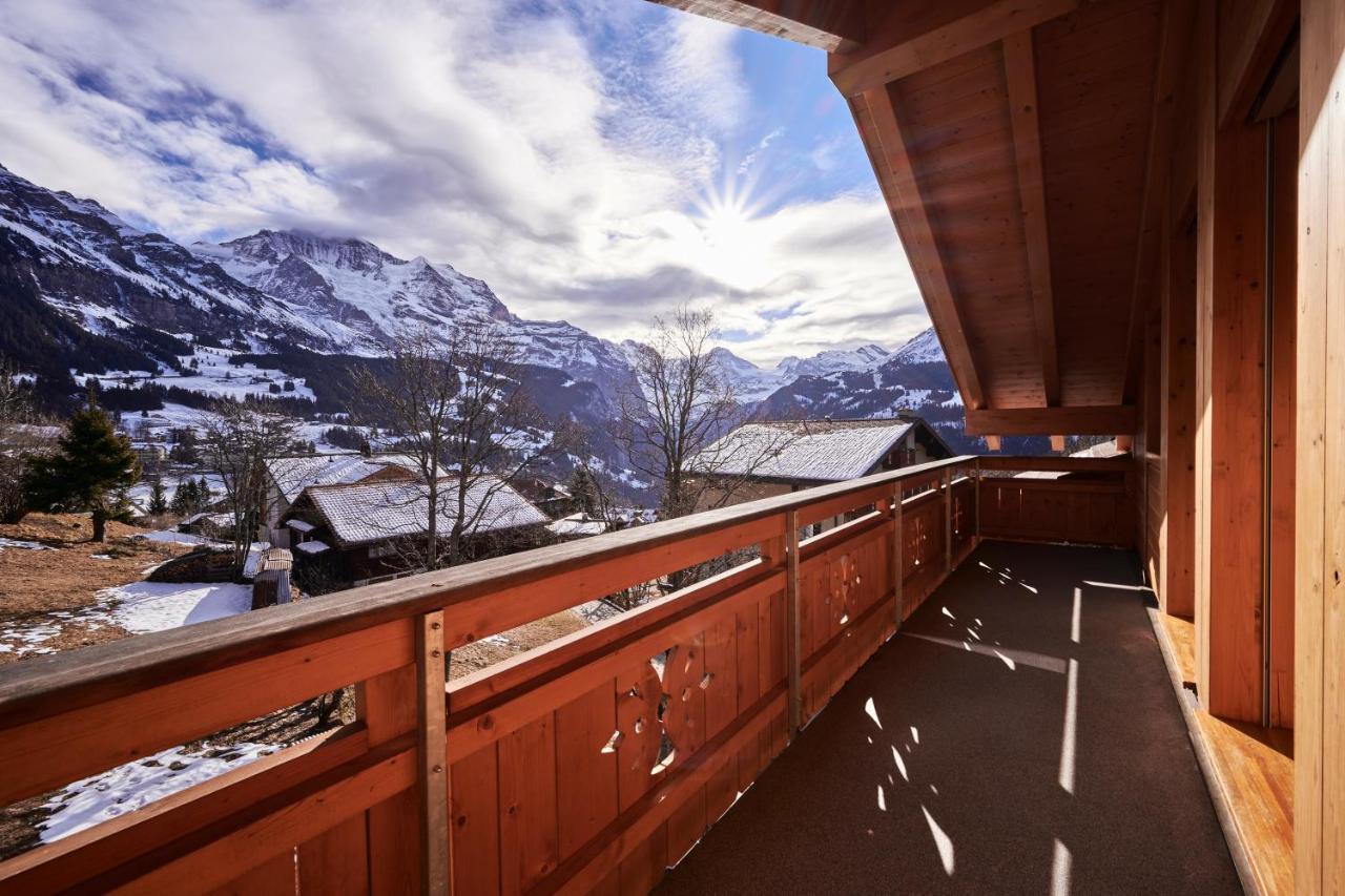 Chalet Bergfrieden Penthouse Wengen Esterno foto