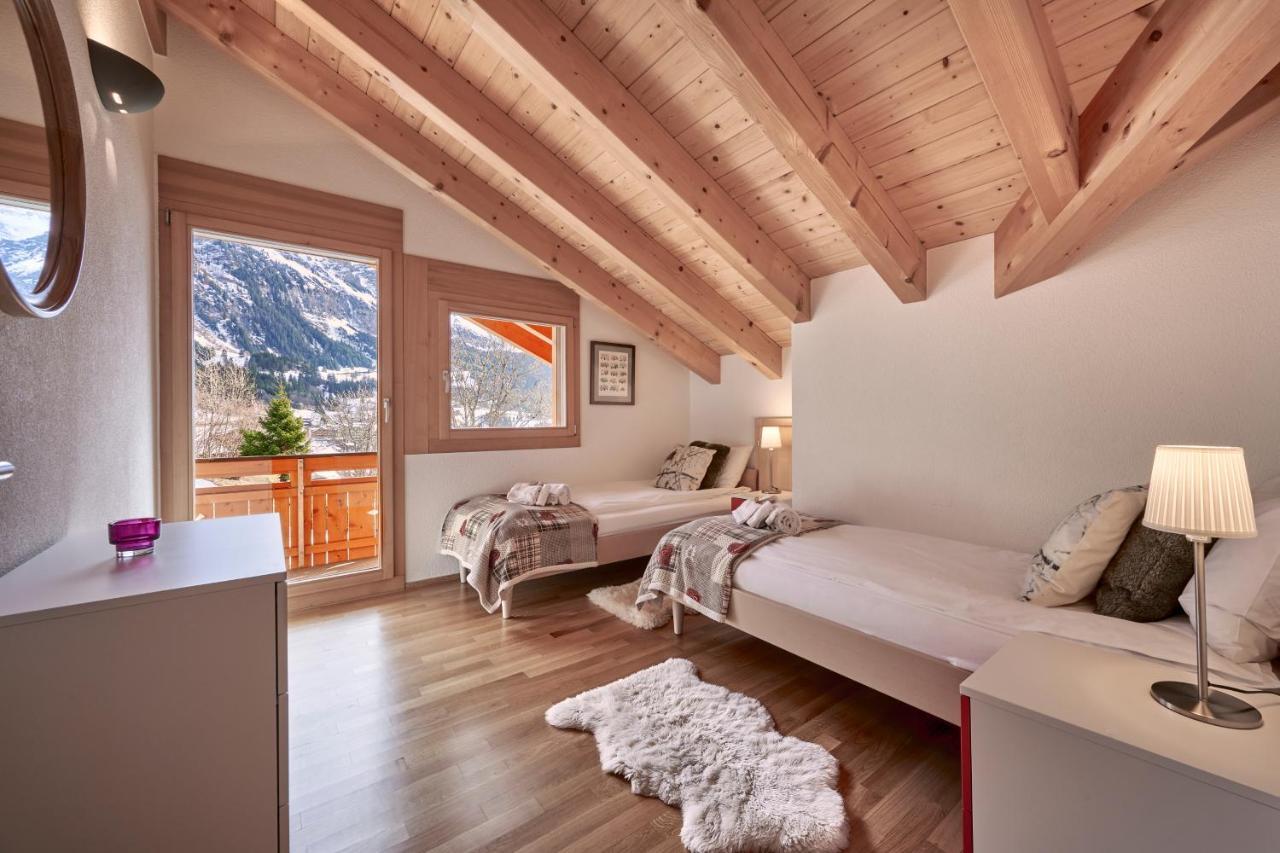 Chalet Bergfrieden Penthouse Wengen Esterno foto