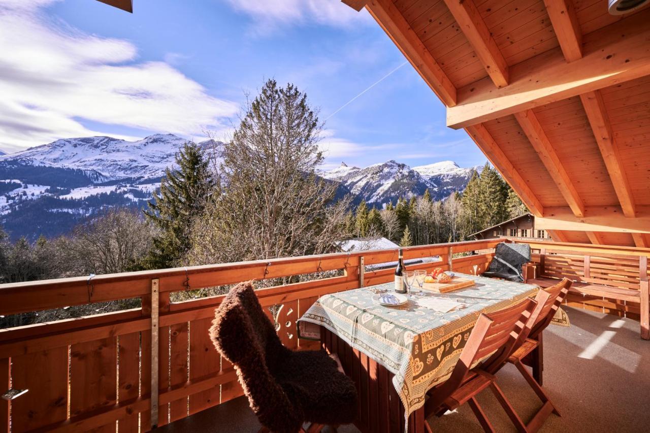 Chalet Bergfrieden Penthouse Wengen Esterno foto